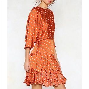 Polka dot dress with open back